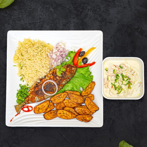 Attiéké + poisson braisé
