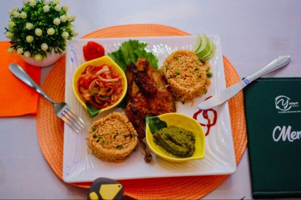 Riz au gras + poulet